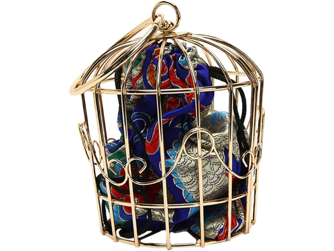 Bolso De Cadena Con Forma De Jaula Para Mujer, Bolso Bandolera De Noche Con Cadena Para El Cuerpo, Bolso De Hombro...