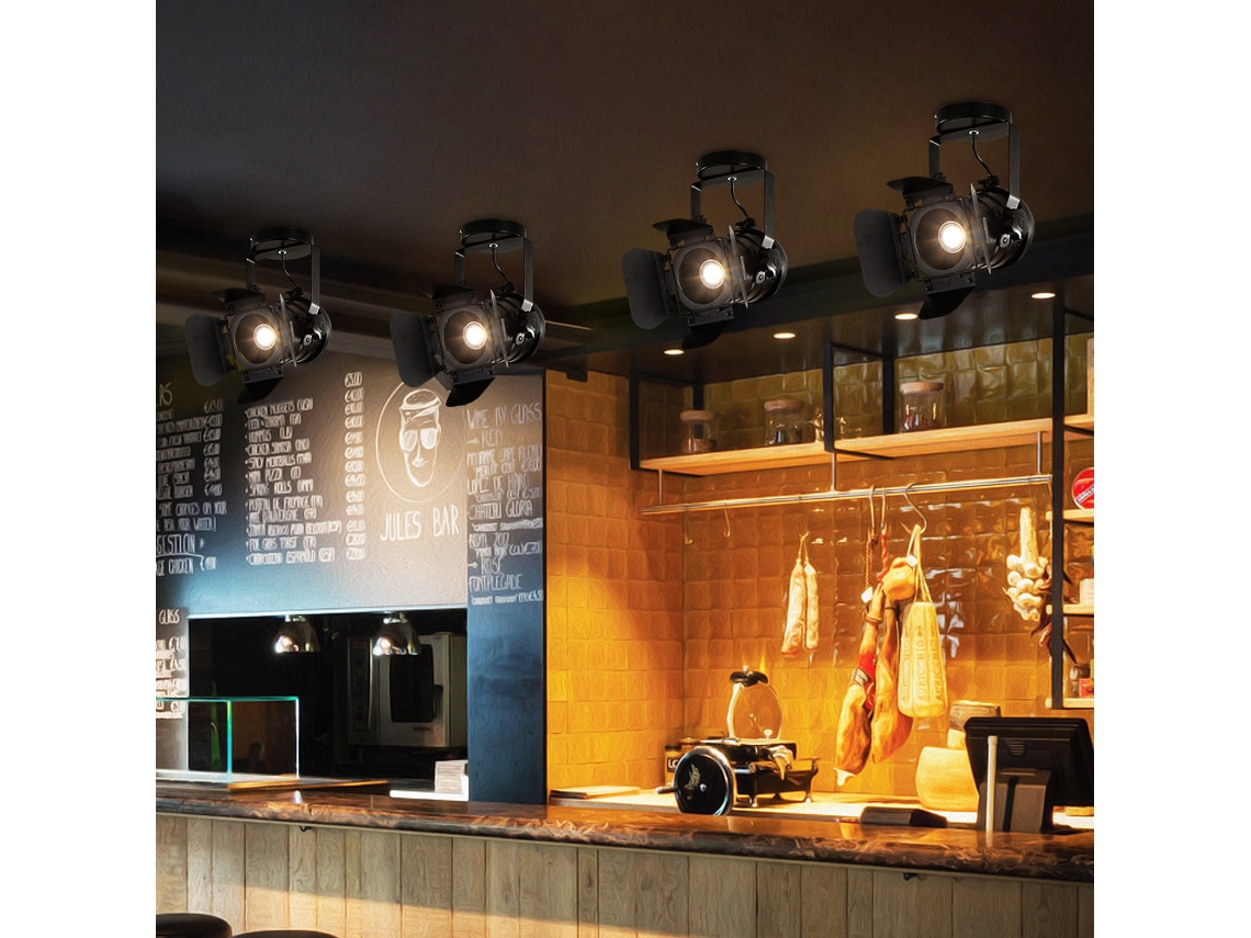 Leds Vintage Tetos Luminárias Industriais Pretas Industriais com