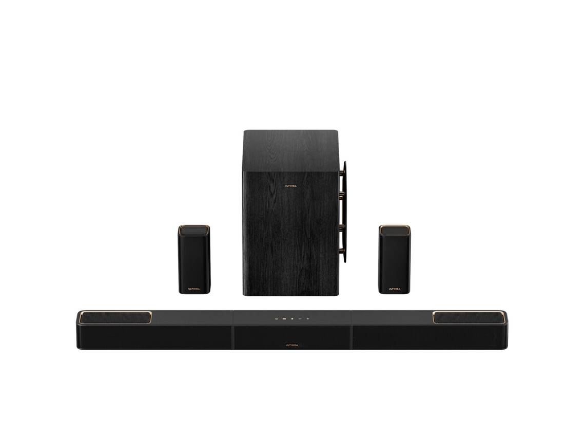 Soundbar ULTIMEA Skywave Series (7.1.4 canales - Dolby Atmos - 840 W - subwoofer inalámbrico de 8" - Bluetooth, control mediante aplicación - negro)
