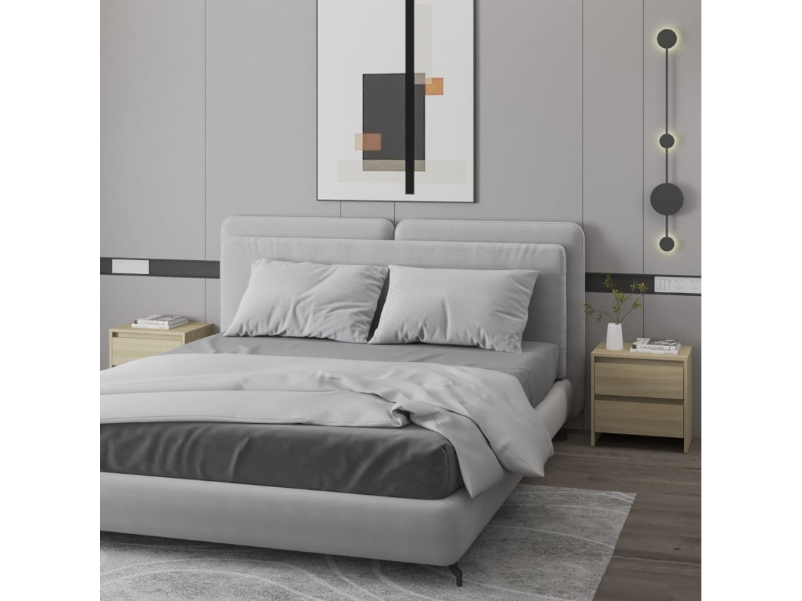 Mesas Cabeceira LOVELY HOME Mesinha 2 Pcs 45X34,5X44,5 Cm Aglomer. Carvalho Sonoma