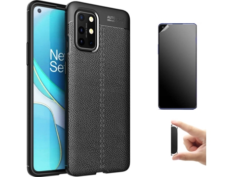 Kit Carcasa, Protector Y Soporte Oneplus 8T Ultimatte Rugged Leather Negro