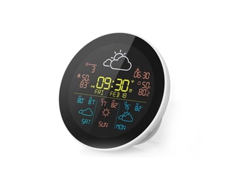 Tuya WiFi reloj meteorológico inteligente pronóstico del tiempo de 3 días estación meteorológica termómetro higrómetro inalámbrico (1 unidad de sub...