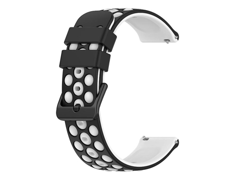 Correa De Reloj Inteligente Para Garmin Approach S40, Banda De Reloj De Silicona Porosa De Dos Colores, Color Blanco Y Negro, 20Mm VENISYMLIS