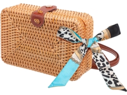 Bolsa De Praia Feminina Em Palha Trançada, Bolsa De Ombro Para O Verão, Feita De Rattan, 19,00 X 13,00 X 7,00 Cm