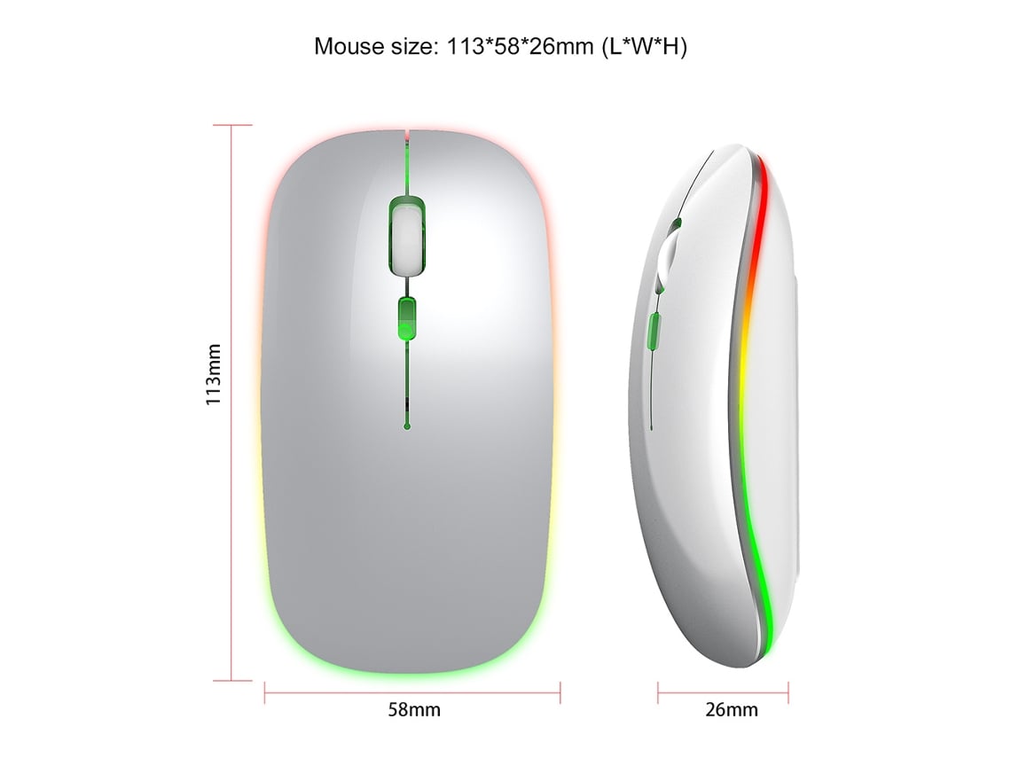 Ratón inalámbrico ultrafino M40 de 2,4 G, recargable, silencioso, diseño ergonómico, 3 velocidades de movimiento ajustables, color negro