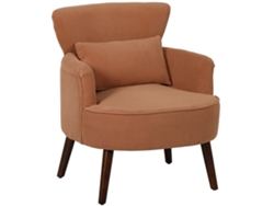 Sillón Moderno, Cojín Lumbar, Patas Madera, 69.5x69x78cm, Naranja