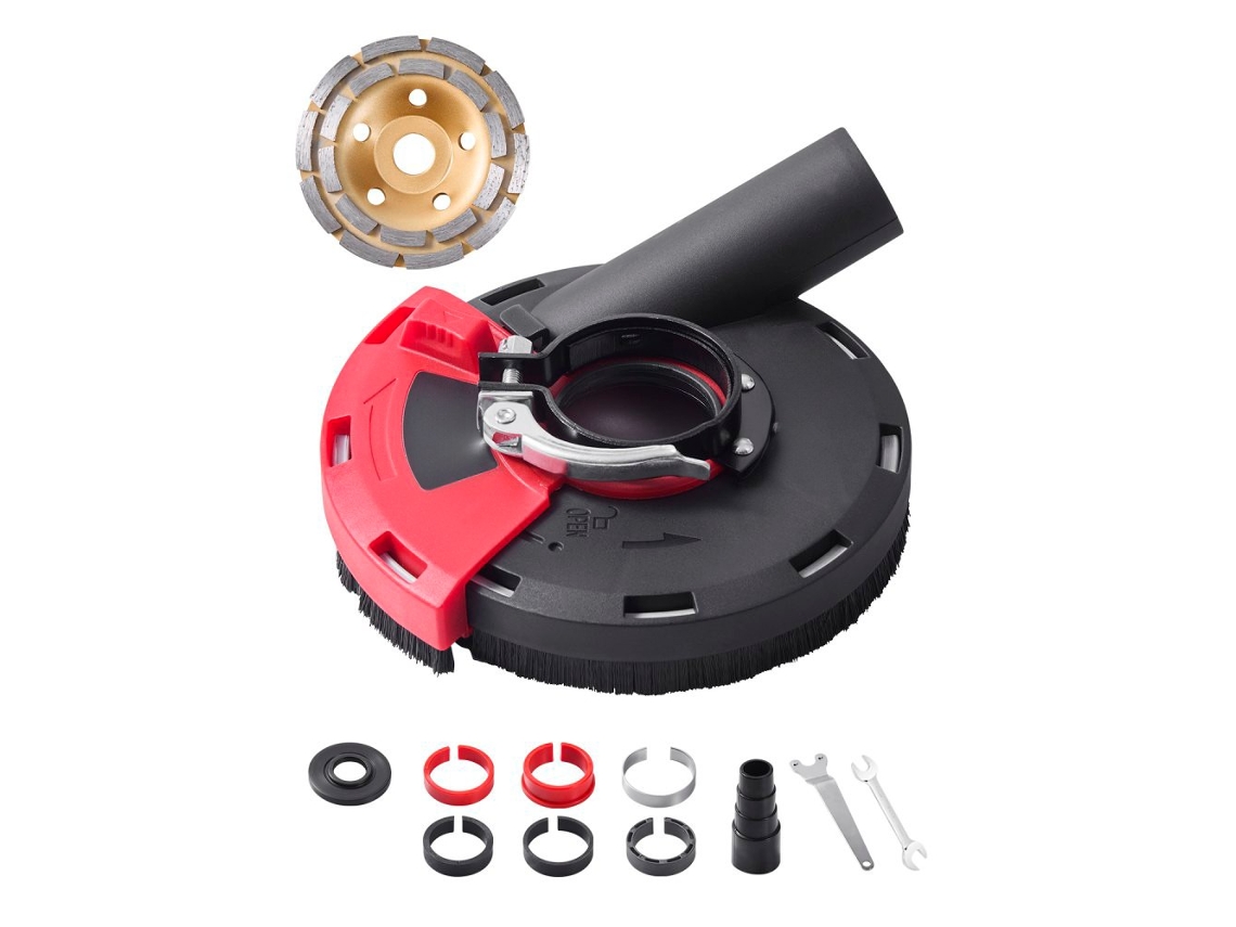 Kit De Aspiración Con Cubierta Para Amoladora Compatible 100-125 Mm, Incluye Disco Diamantado 125 Mm Para Reducción De Polvo Tekmaquinas