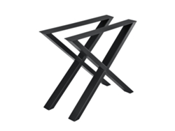 Juego de 2 Patas de Mesa [EN.CASA] Greith en Forma de X (Acero - 79 x 72 cm - Negro)