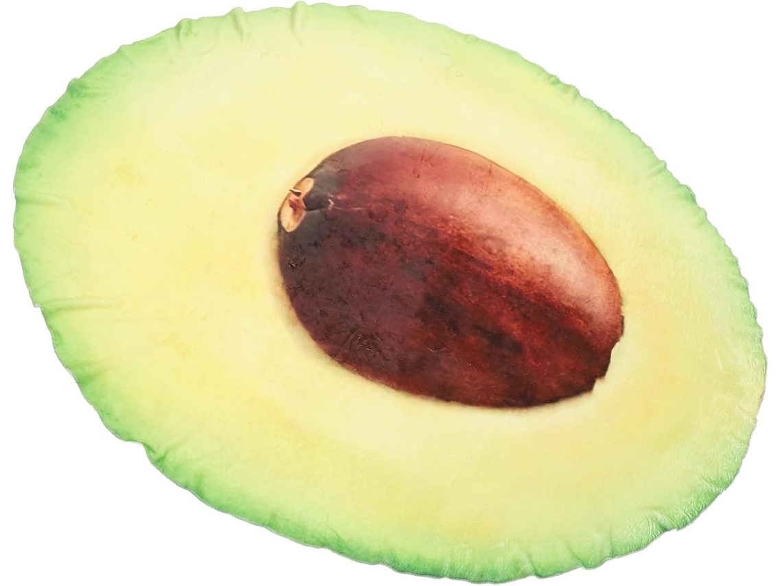 Manta Redonda Con Diseño De Aguacate De 140 X 180 Cm En Franela De Poliéster Gruesa, Manta Suave Para Adultos.