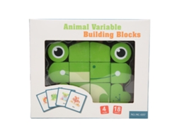 Brinquedo De Bloco De Madeira Inteligente Animal Cartoon Sapo Para Crianças De 3-6 Anos