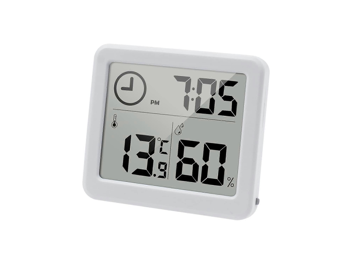 Termómetro Higrómetro Digital Con Pantalla Lcd Grande 3.2, Medidor De Temperaturas Y Humedad Con Reloj