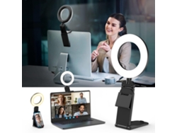 Anel de luz de 5 polegadas com suporte tripé para celular, 3 núcleos, 10 níveis de brilho, rotação de 360° para zoom ZYBLSSBB