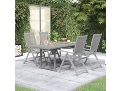 Juego de comedor de jardín de madera maciza de acacia Dkd Home Decor
