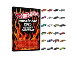 Calendario De Adviento Navideño Hot Wheels 2025, Acrílico Decorativo, Estilo Completo