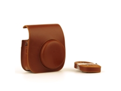 Funda de piel sintética para cámara Instax Mini 12, color marrón y dorado