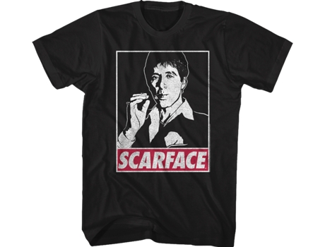 Camiseta Unisexo DEEPSTONE Tony Montana Sketch Scarface Negro (XXL)