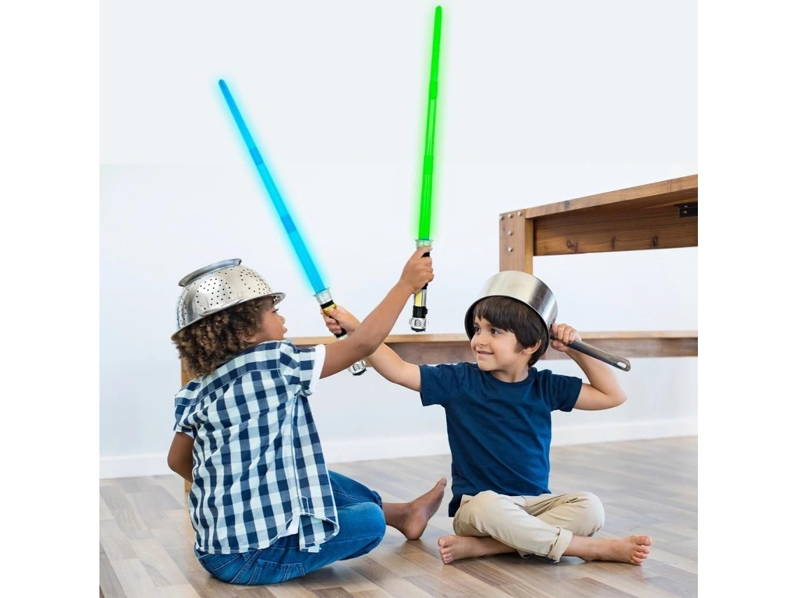 Espada láser Gokoco Star, retráctil, con sonido y luz LED recargable