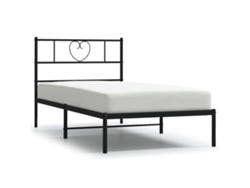 Maison Exclusive - Estructura Cama Sin Colchón Con Cabecero Metal Negro 90x190 Cm