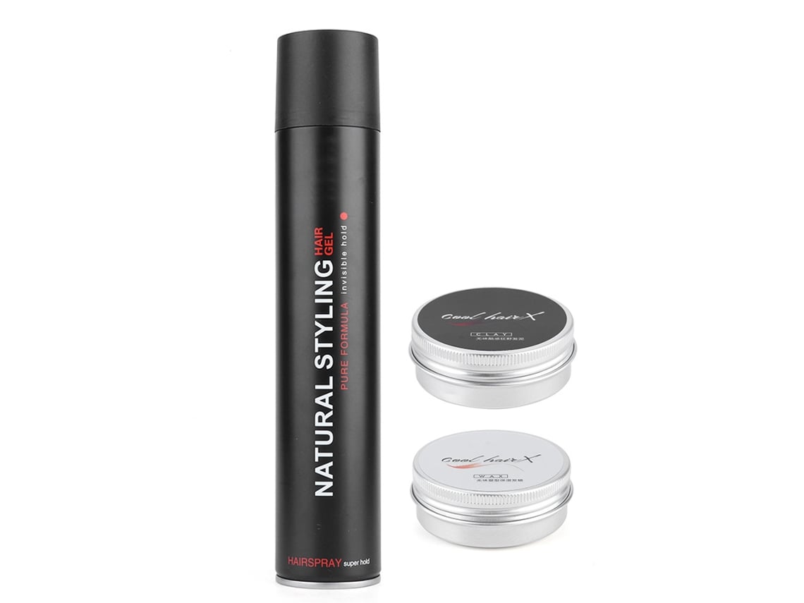 3pcs Spray De Construcción Capilar 350ml, Arcilla Capilar 50ml Y Cera Capilar 50ml Para Estilo Masculino