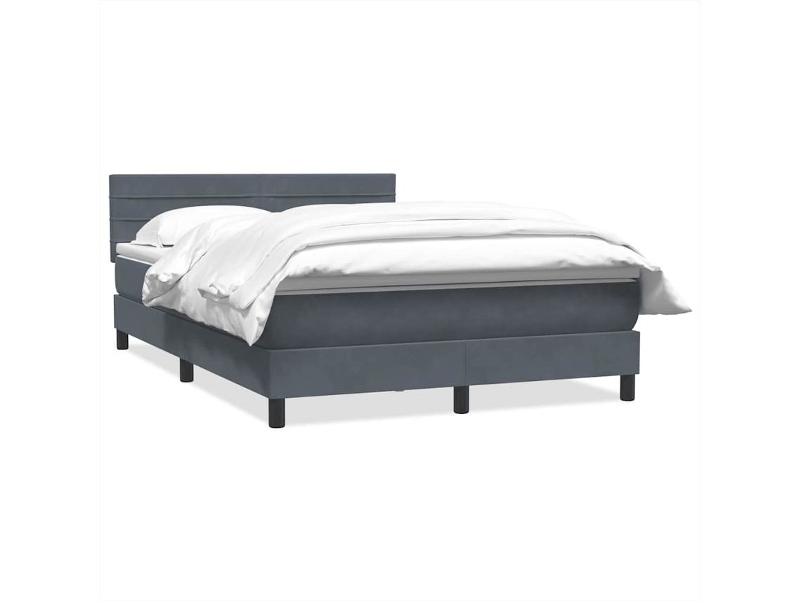 Maison Exclusive - Cama Box Spring Con Colchón Terciopelo Gris Oscuro 160x210 Cm