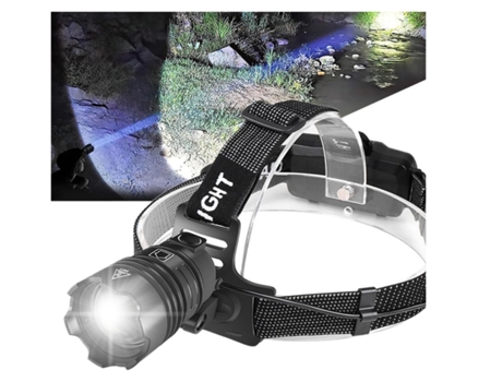 Linterna Frontal Recargable Linterna Frontal Led 3 Modos Zoom Linterna Frontal Recargable para Senderismo Camping Pesca Negro BISBISOUS VIGA EUROPA