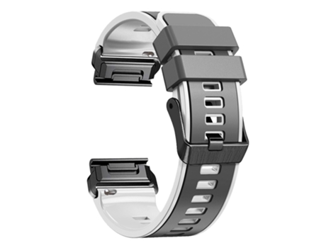 Correa de Silicona liberación rápida dos colores para Garmin Tactix 7 Pro/Tactix Delta - gris/blanco