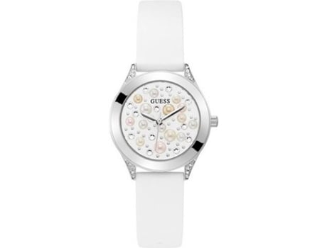 Reloj GUESS Mujer (Piel - Blanco)