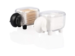 2026-2 Dispensadores De Hisopos Acrílico, Cajas De Almacenamiento Para Baño, Regalo De Cumpleaños Blanco Y Negro