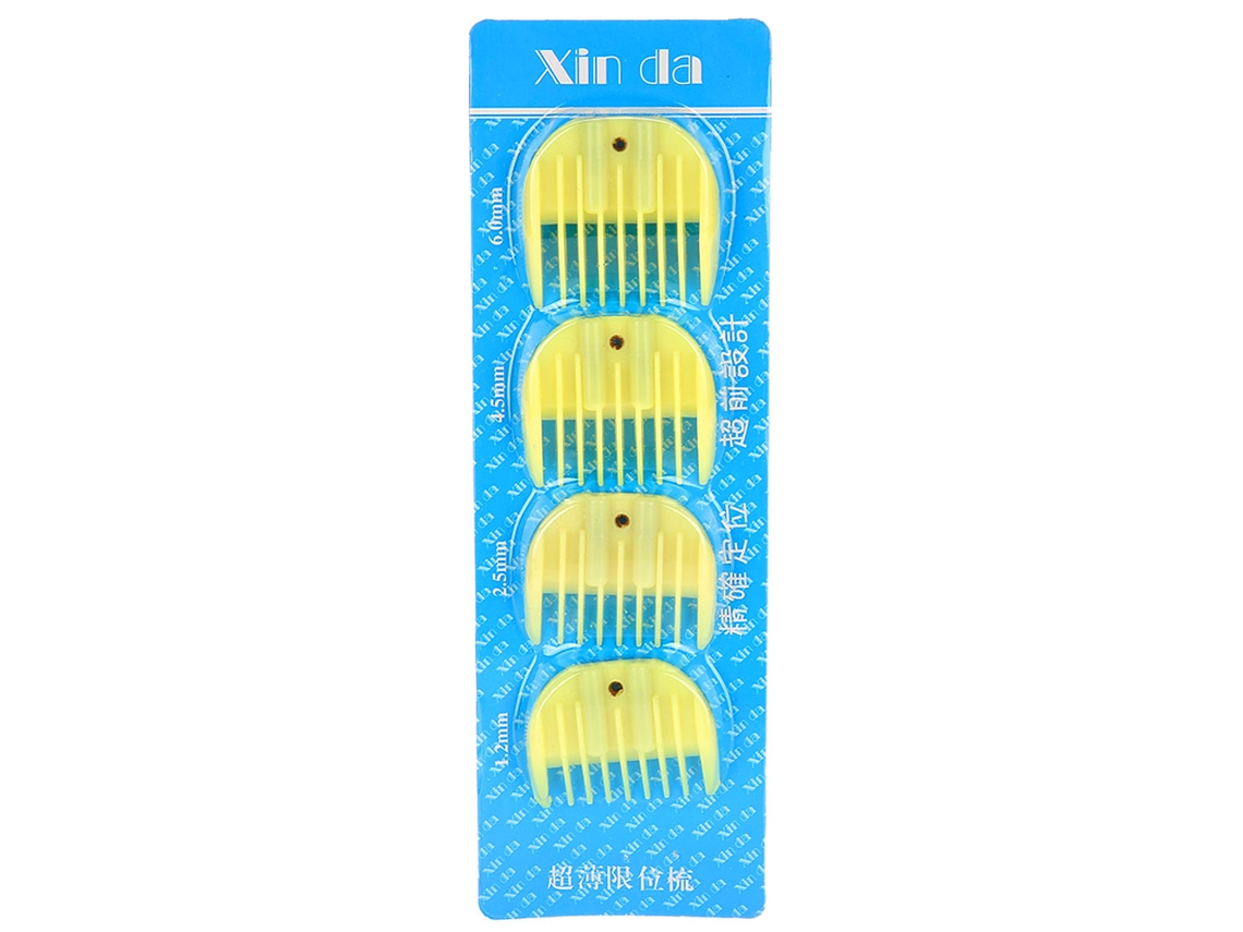 4pcs/set Pente Limitador Acessório Para Cortador De Cabelo Ferramenta De Estilo Barbeiro Amarelo