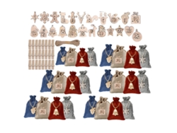 Calendario de Adviento de 24 bolsas, Navidad, bricolaje, cuerda de lino