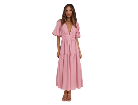 Vestido FYY de manga Farol Con Escote en V Pronunciado (L)