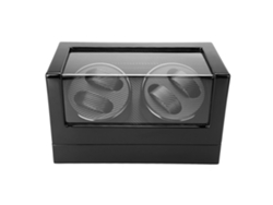 Estuche giratorio para 4 relojes automáticos con vitrina, negro, mecánico