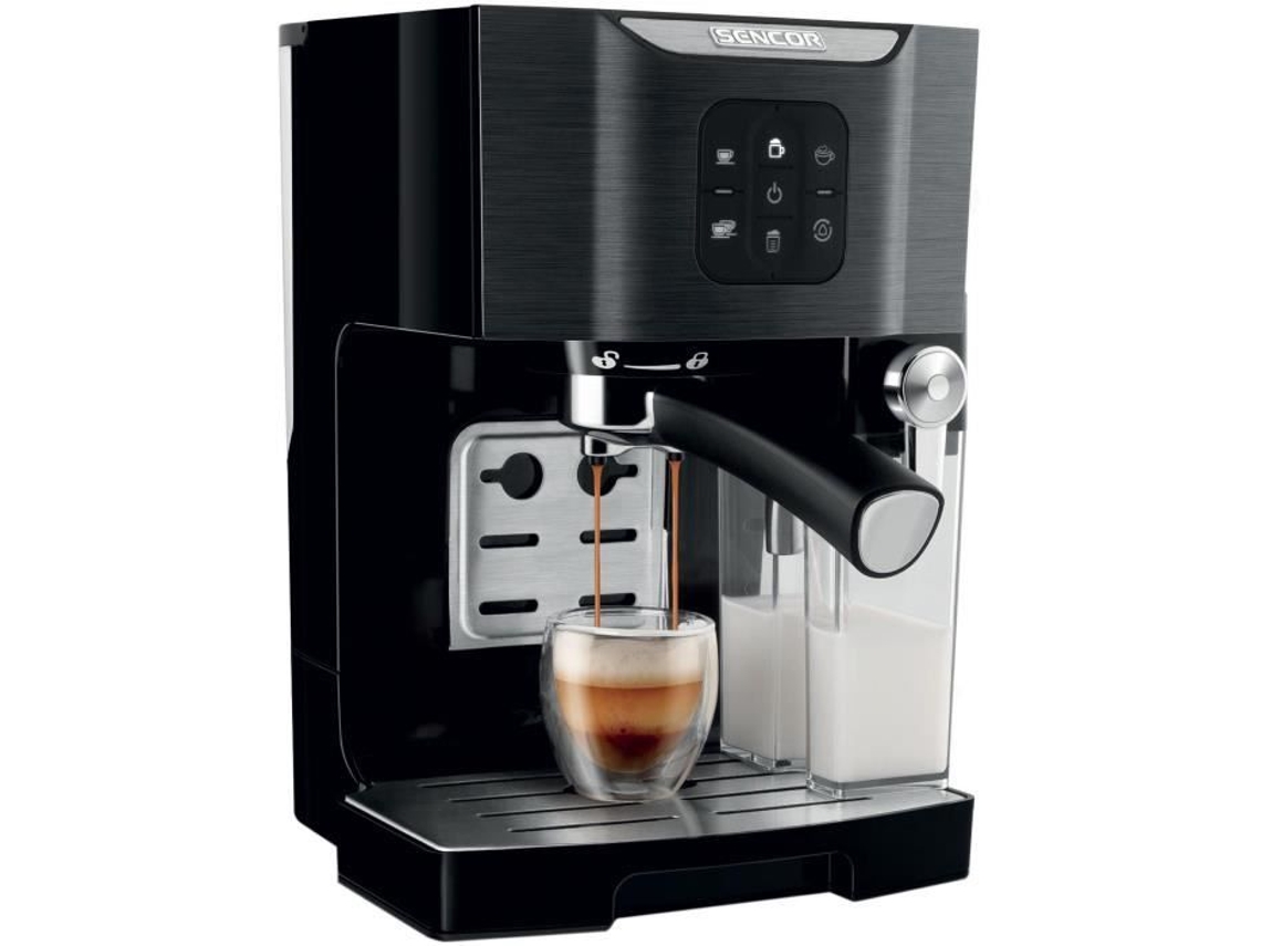 Cafetera espresso negra Sencor Ses 4040bk de 1450 W