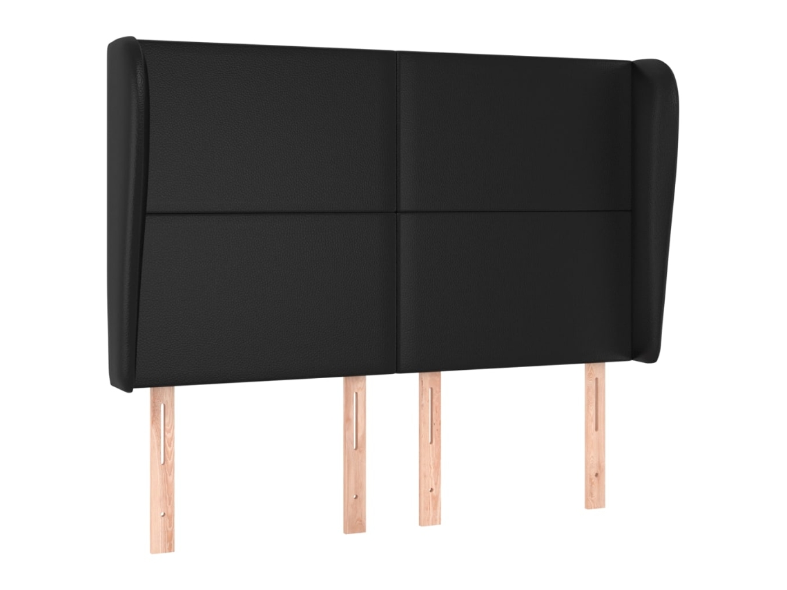 Maison Exclusive - Cabecero Con Orejas De Cuero Sintético Negro 147x23x118/128 Cm