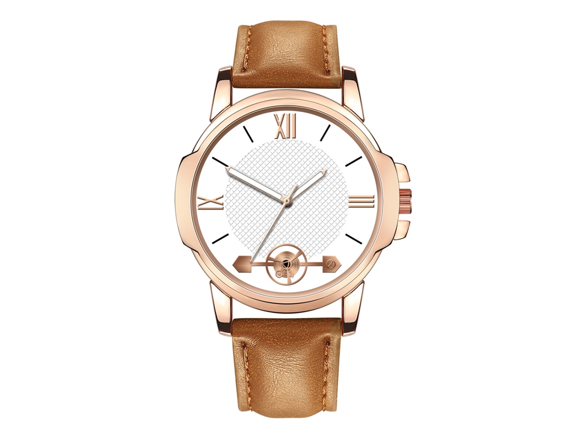 Reloj De Cuarzo Con Correa De Piel Sintética, Estilo Moderno Y Sencillo Para Hombre 2