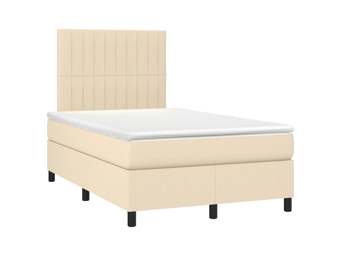 Sommier con Colchón VIDAXL Tela Beige (120x190cm)