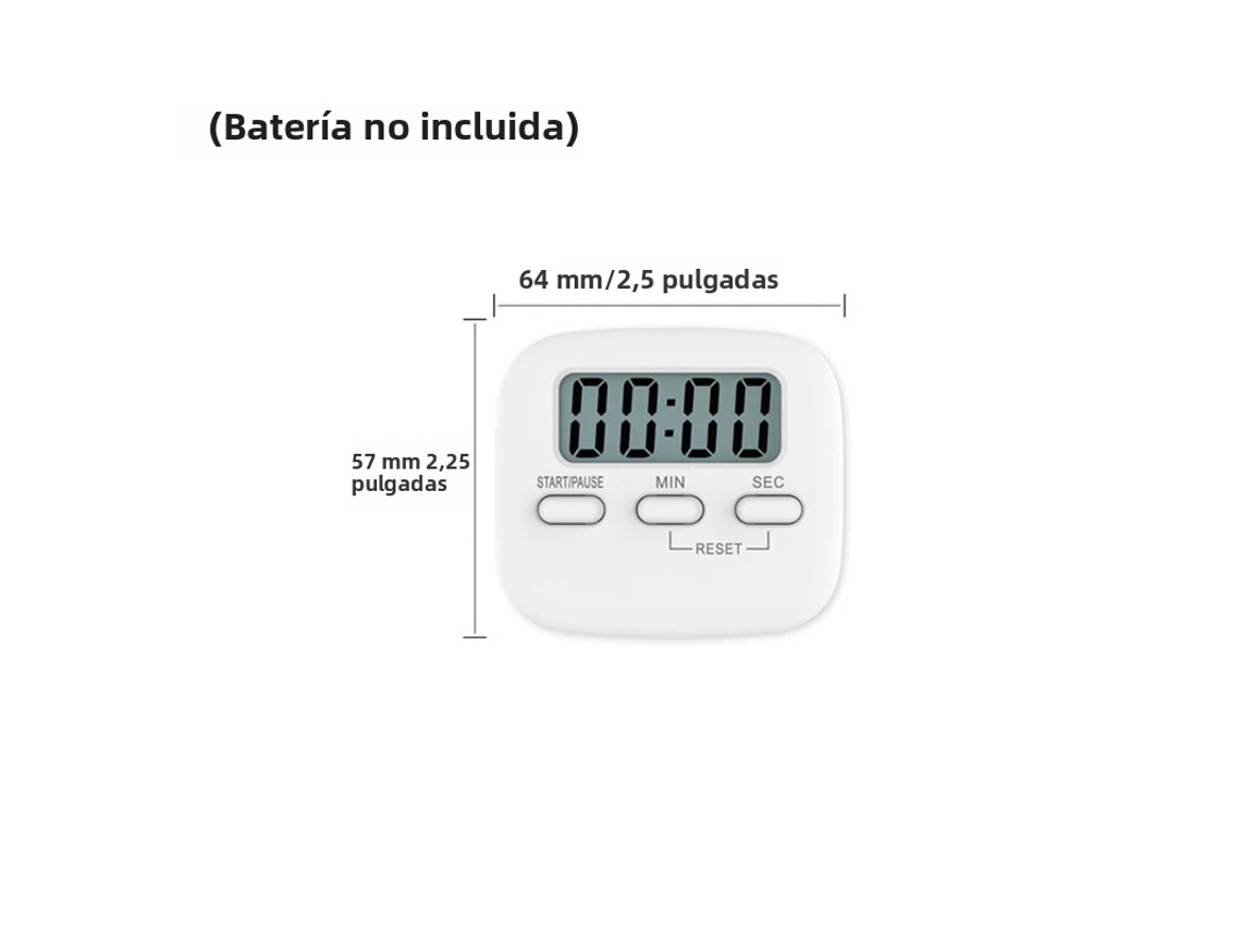 Temporizador De Cocina Digital (blanco), Temporizador De Cocción, Imán Potente En La Parte Posterior