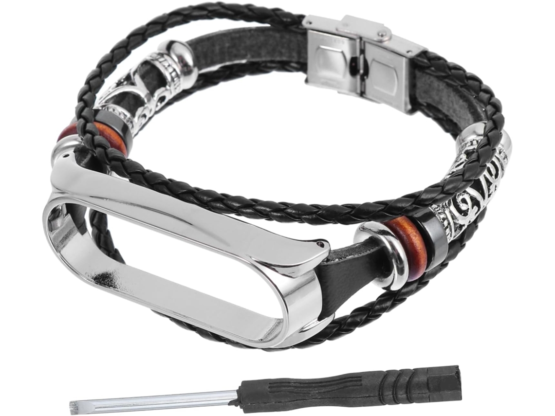 Pulsera De 2 Piezas Con 5 Correas De Cuero De Repuesto Nfc Y Cuentas De Estilo Nacional.
