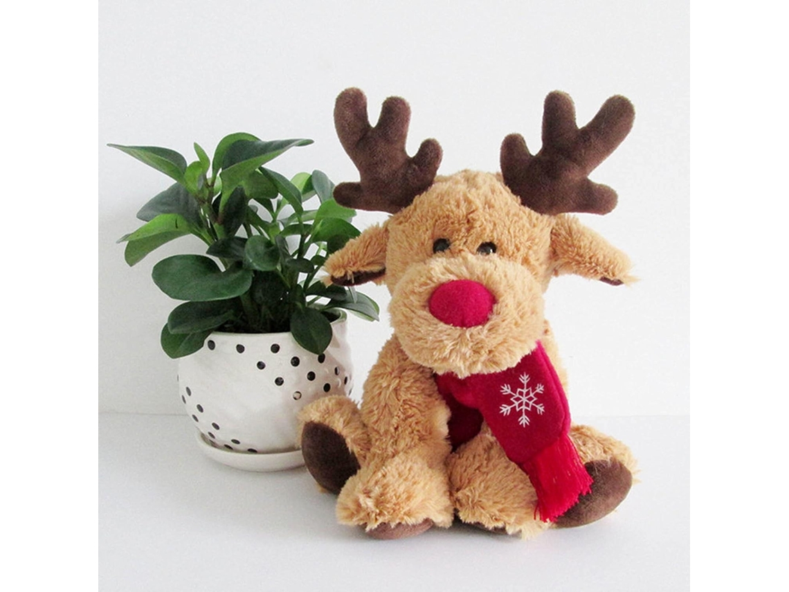 Brinquedo de Pelúcia Rena Natal Boneca Alce Macio para Mesa Trabalho Decorativo Criativo