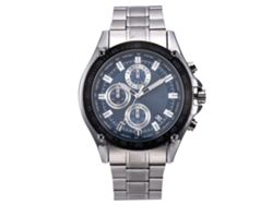 Reloj De Pulsera Para Hombre Con Calendario, Movimiento De Cuarzo, Brazalete De Acero Inoxidable, Resistente Al Agua, Color Plata Y Azul.