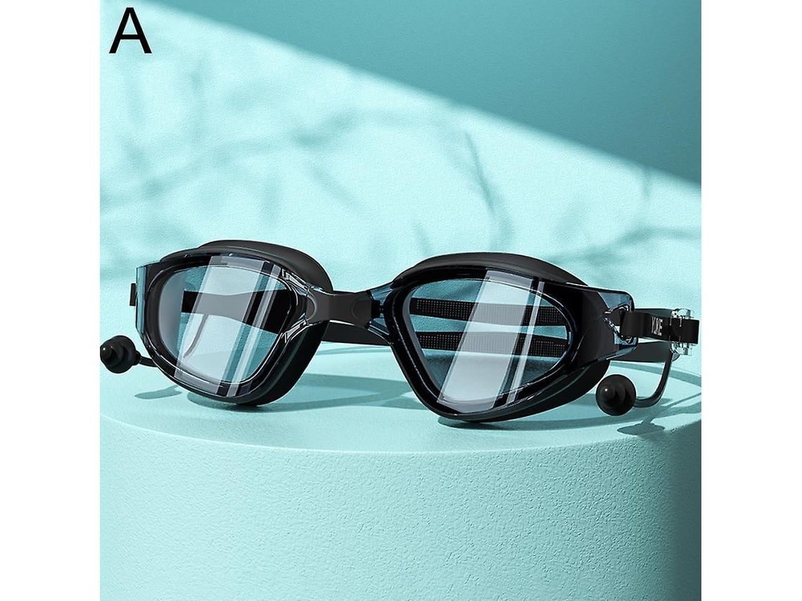 Gafas De Natación Antivaho Para Adultos, Montura Grande Impermeable, Color Negro.