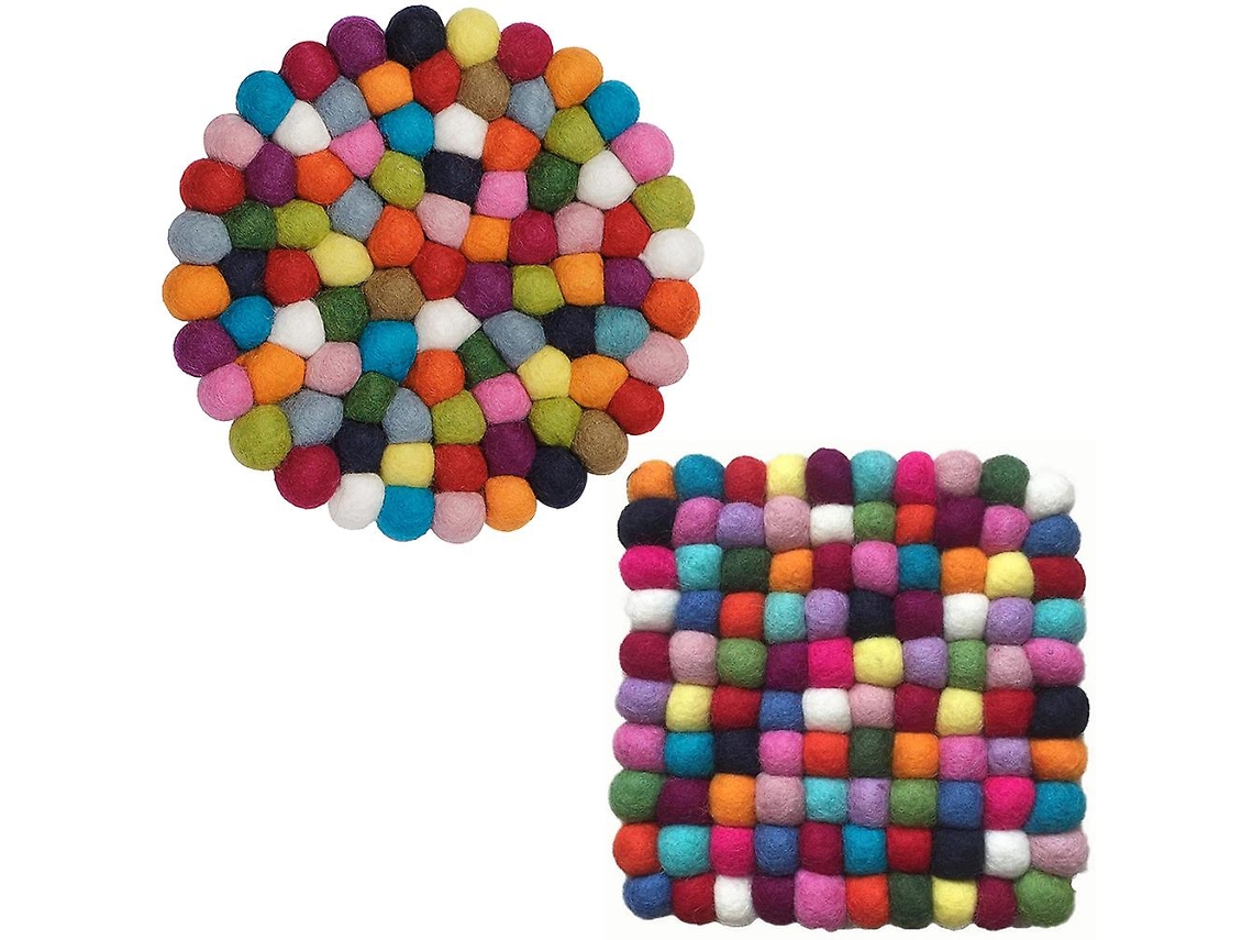 Posavasos de fieltro hechos a mano en colores - Juego de 4 RNEMITERY