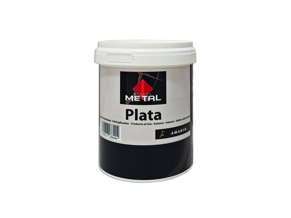 Pintura al agua con efecto metálico plateado 750 ml