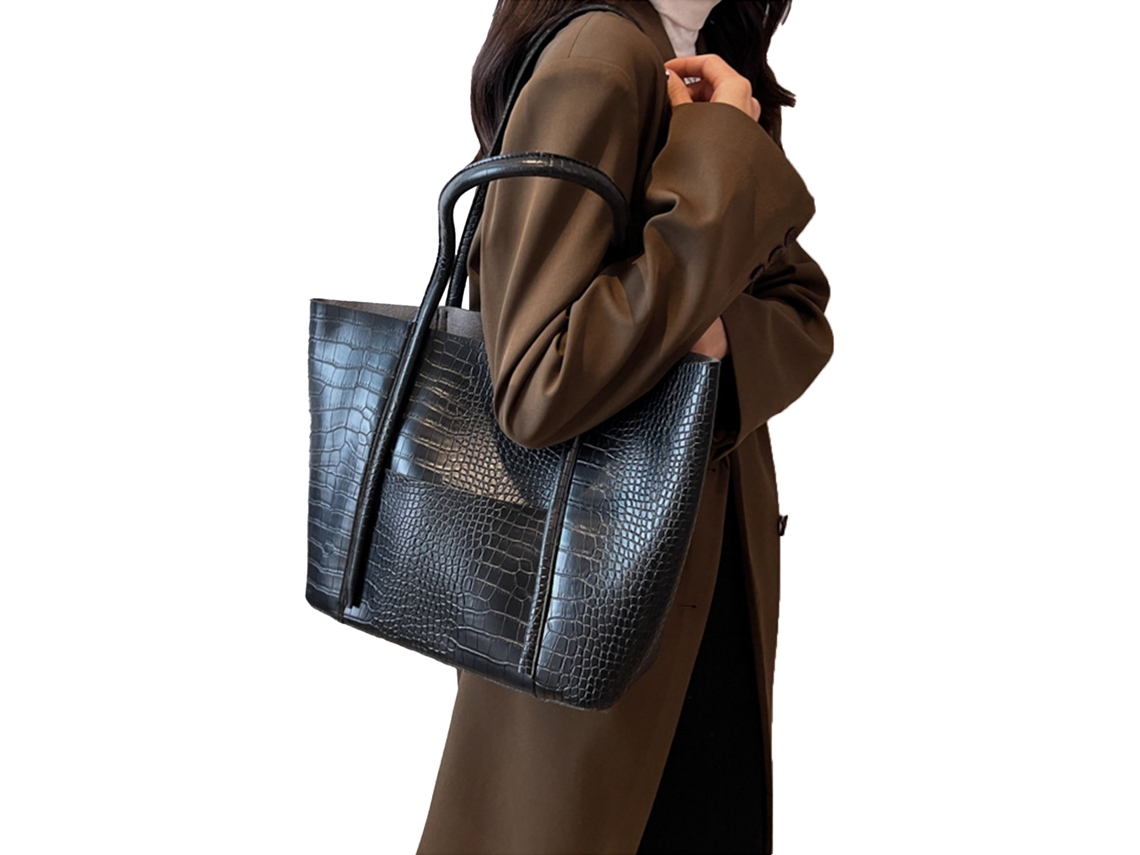 Bolso Hobo Grande Para Mujer, De Piel Sintética, Gran Capacidad, Ideal Para El Trabajo, Las Compras Y Los Viajes, Color Negro.