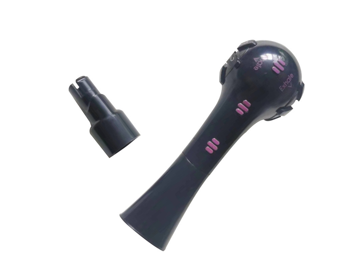 Entrenador de respiración con resistencia ajustable para el entrenamiento de la respiración pulmonar, color negro Siurn