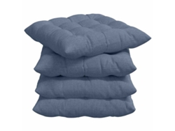 Cojines para asiento, 4 unidades, color azul, 40 x 40 x 6 cm, HARLANV1
