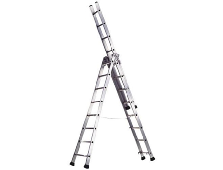 Escalera aluminio industrial pronor 3 tramos. 9+9+9 peldaños