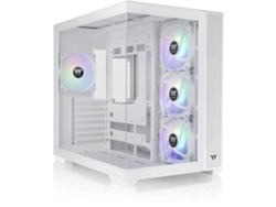 Caja para PC TT THERMALTAKE View 380 Tg Argb Snow Midi Tower ATX de cristal templado, color blanco
