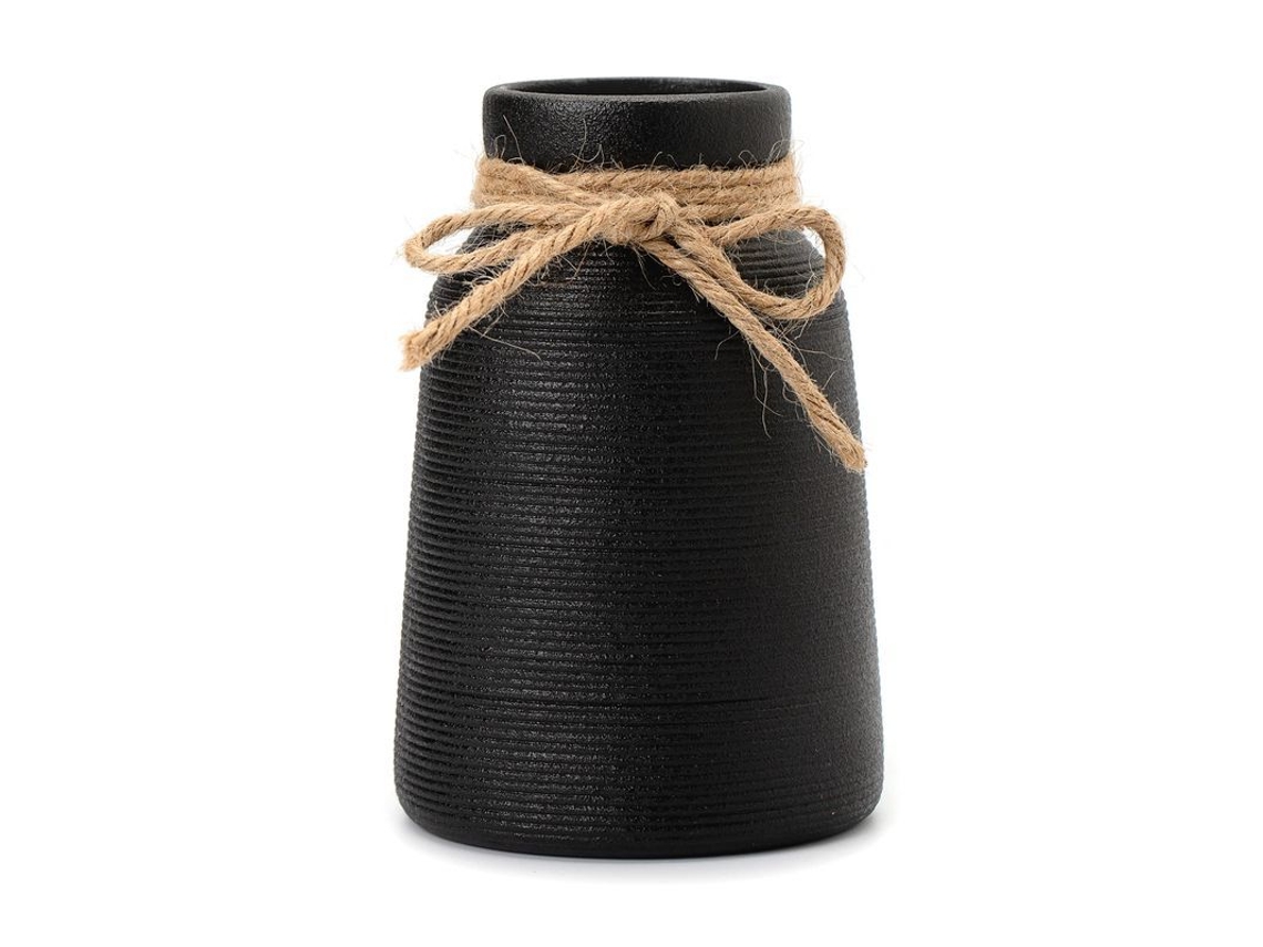 Pequeños Jarrones De Cerámica Negra Para Estanterías Y Decoración De Interiores Sab