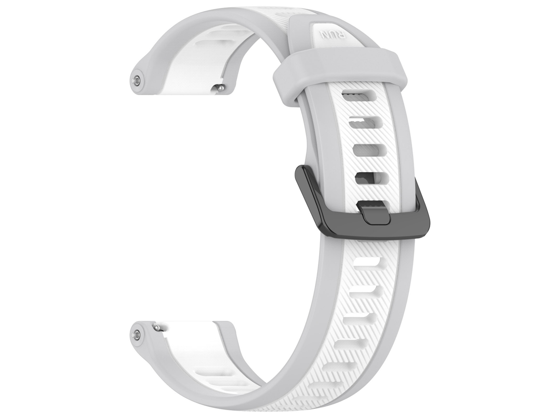 Pulseira Em Silicone Para Garmin Forerunner 165 (22 Mm) Cinza Claro/branco Hexinyigjly